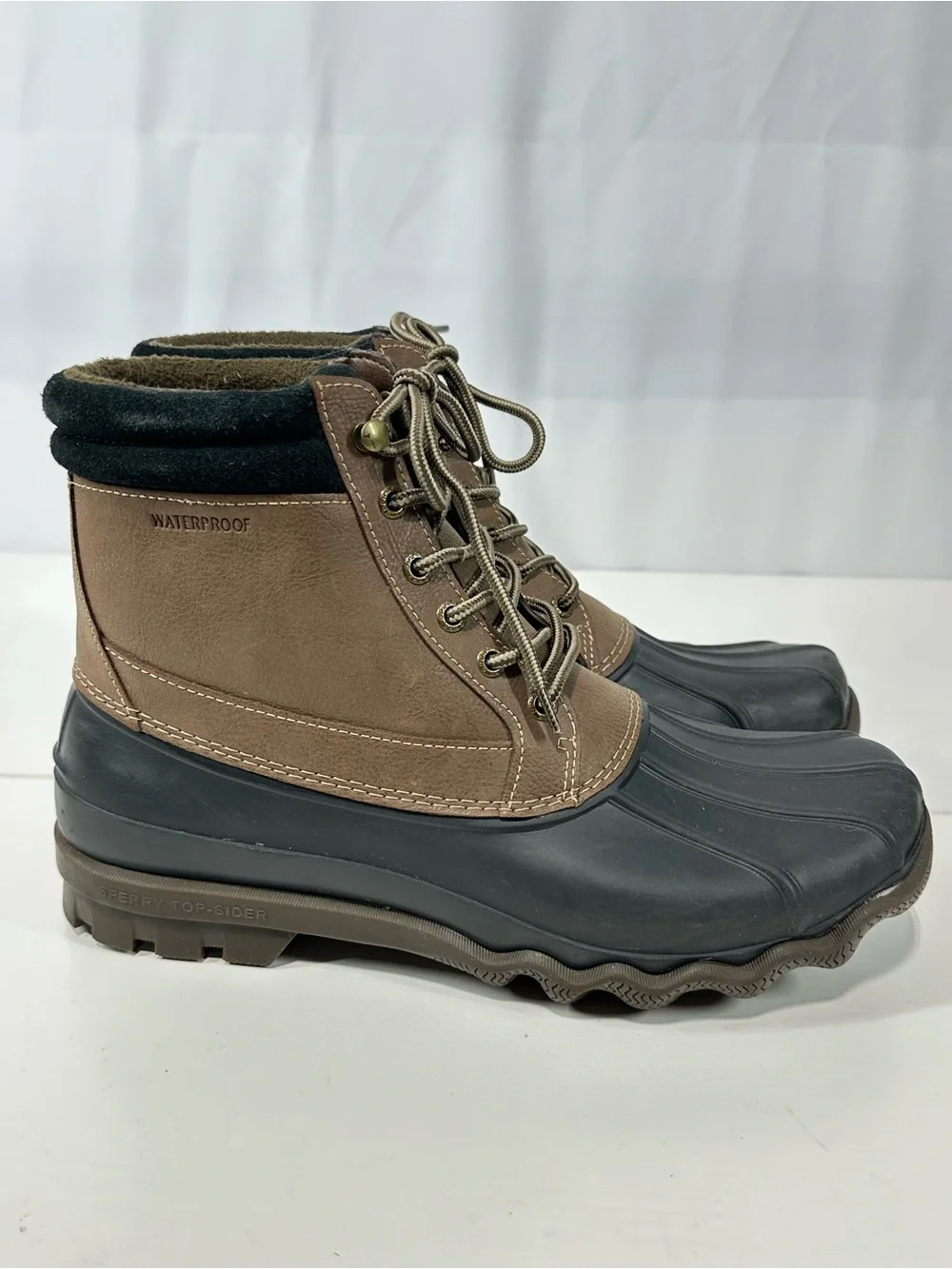 #288 Sperry STS14142 Mens Brewster Brown Boots Ankle Waterproof Size 9